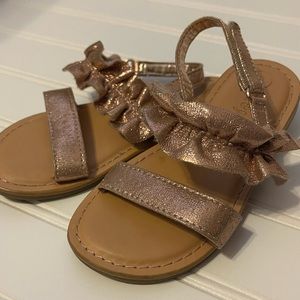 Girls gold ruffle sandal
